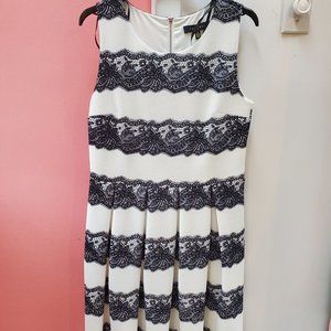 Black and White Lace Cocktail Dress